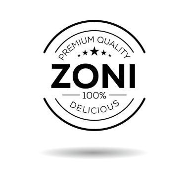 Zoni etiket tasarımı, vektör illüstrasyonu.