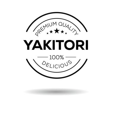 Yakitori etiket tasarımı, vektör illüstrasyonu.