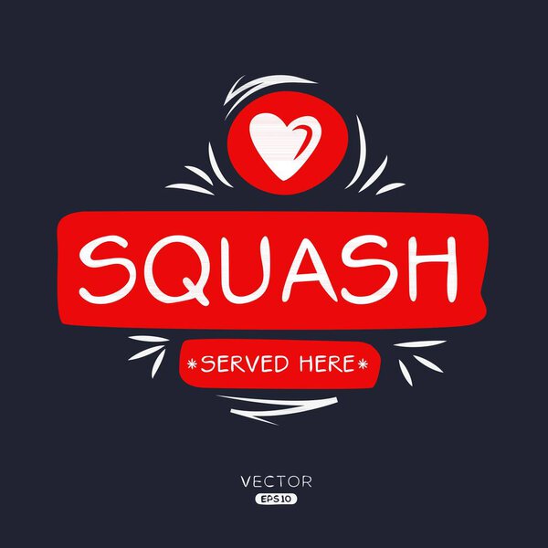 Squash sticker Design, vector illustration.