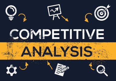 Simgelerle Rekabetçi Sancak Tasarımı, Vektör illüstrasyonu.