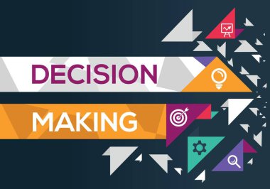 Simgelerle Sancak Tasarımı Yaptırma Kararı, Vektör illüstrasyonu.