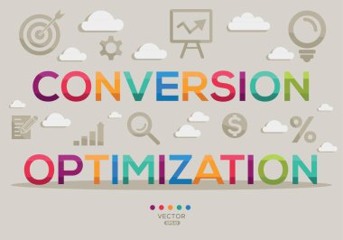 Dönüştürme optimizasyonu Simgeli Bayrak Tasarımı, Vektör illüstrasyonu.