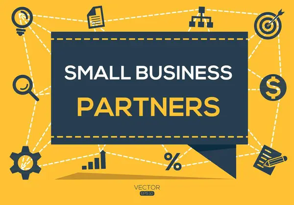 Small business partners Banner Design with Icons, Vector illustration.