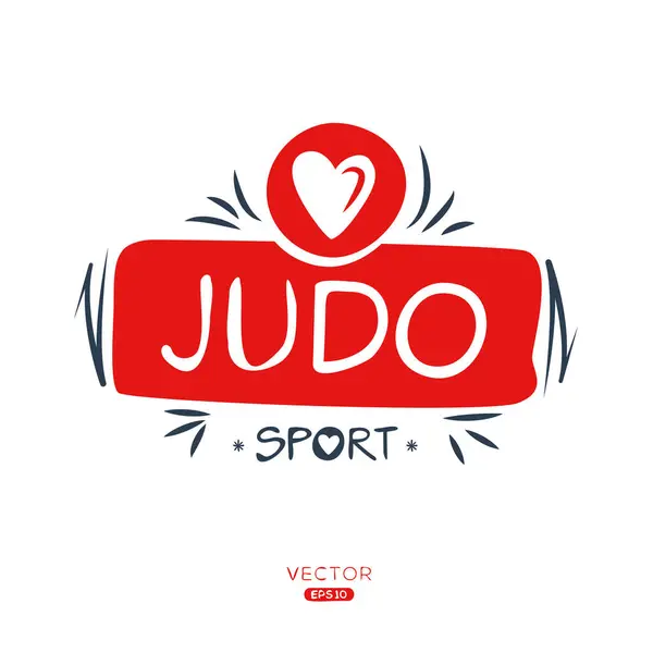 Judo Sport Autocolante Design — Vetor de Stock
