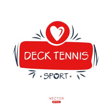 Güverte tenisi spor çıkartması tasarımı.