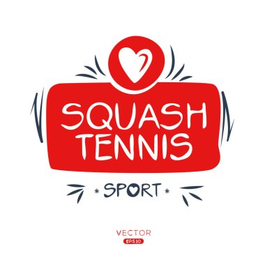 Squash Tenis Spor Yapıştırması Tasarımı.