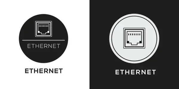 Ethernet port Simgesi, vektör işareti.