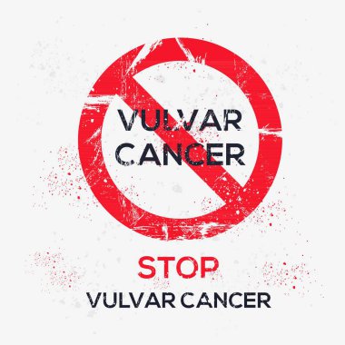 (Vulvar cancer) Warning sign, vector illustration. clipart
