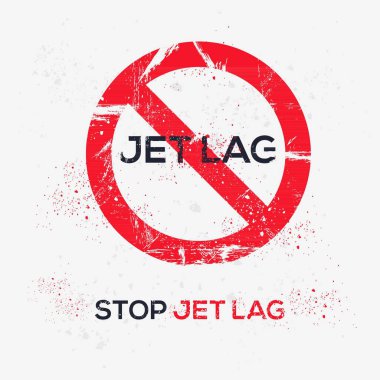 (Jet lag) Uyarı işareti, vektör illüstrasyonu.