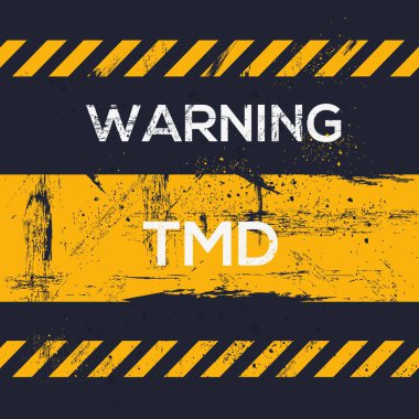 Tmd (Temporomandibular disorders) Warning sign, vector illustration. clipart