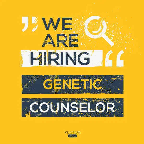 Hiring Genetic Counselor Join Our Team Vector Illustration — Wektor stockowy
