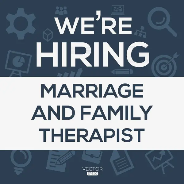 Hiring Marriage Family Therapist Join Our Team Vector Illustration — Wektor stockowy