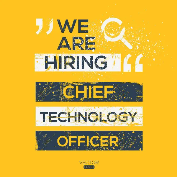 stock vector We are hiring (Chief Technology Officer), Join our team, vector illustration.