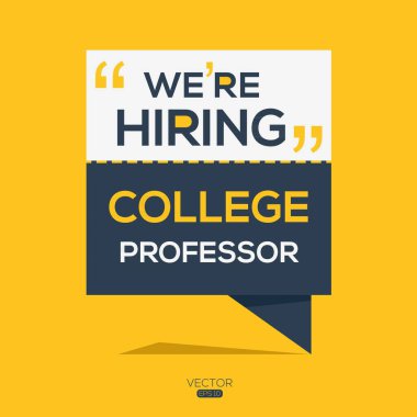 İşe alıyoruz (Profesör College), takımımıza katılın, vektör illüstrasyonu.