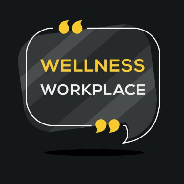 (Wellness işyeri) Yaratıcı İşaret Tasarımı, vektör illüstrasyonu.