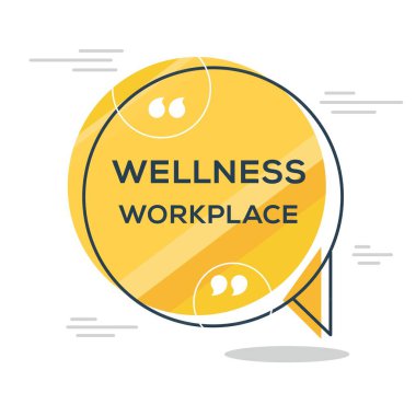 (Wellness işyeri) Yaratıcı İşaret Tasarımı, vektör illüstrasyonu.