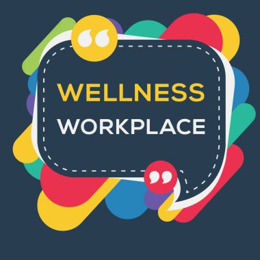 (Wellness işyeri) Yaratıcı İşaret Tasarımı, vektör illüstrasyonu.