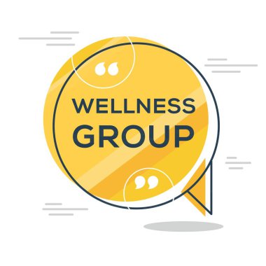 (Wellness Group) Yaratıcı İşaret Tasarımı, vektör illüstrasyonu.