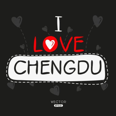 Chengdu Creative label text design, It can be used for stickers and tags, T-shirts, invitations, and vector illustrations. clipart