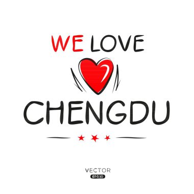 Chengdu Yaratıcı etiket tasarımı, etiketler, tişörtler, davetiyeler ve vektör illüstrasyonları için kullanılabilir..