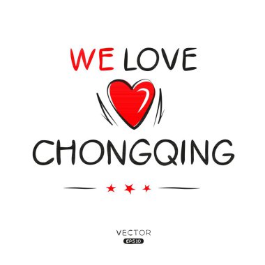 Chongqing Creative label text design, It can be used for stickers and tags, T-shirts, invitations, and vector illustrations. clipart
