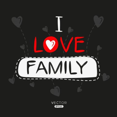 Aile Yaratıcı etiket metin tasarımı, etiketler ve etiketler, tişörtler, davetiyeler ve vektör çizimleri için kullanılabilir.