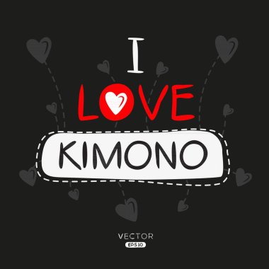 Kimono Creative label text design, It can be used for stickers and tags, T-shirts, invitations, and vector illustrations. clipart