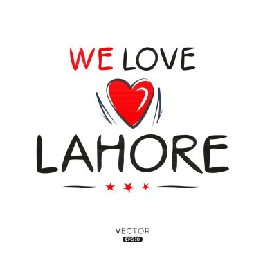 Lahore Yaratıcı etiket metin tasarımı, etiketler, tişörtler, davetiyeler ve vektör illüstrasyonları için kullanılabilir.