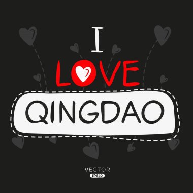 Qingdao Yaratıcı etiket tasarımı, etiketler, tişörtler, davetiyeler ve vektör çizimleri için kullanılabilir..