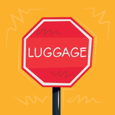 Bagaj Uyarı işareti, vektör illüstrasyonu.
