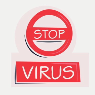 Virüs Uyarı işareti, vektör illüstrasyonu.