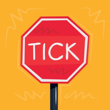 Tik Uyarı işareti, vektör illüstrasyonu.