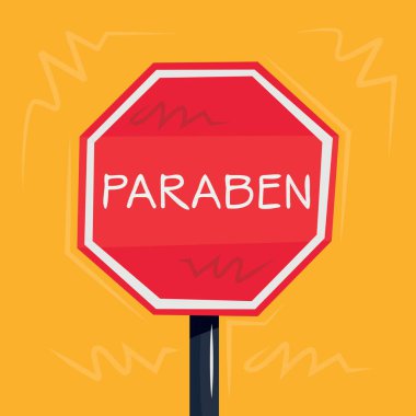 Paraben Uyarı işareti, vektör illüstrasyonu.