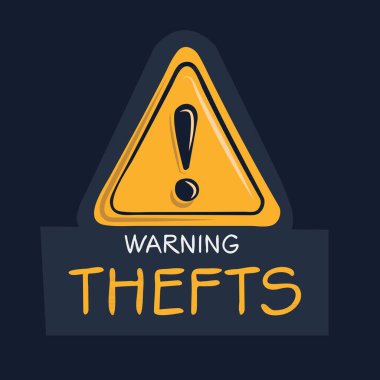 Hırsızlık Uyarı işareti, vektör illüstrasyonu.