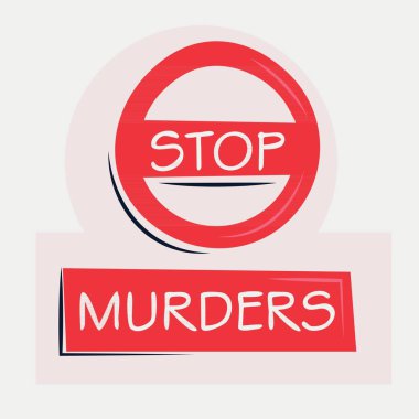 Murders Warning sign, vector illustration. clipart