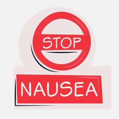 Bulantı Uyarı işareti, vektör illüstrasyonu.