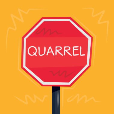 Quarrel Uyarı işareti, vektör illüstrasyonu.