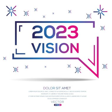 Yaratıcı (2023 vizyon) metin, Vektör illüstrasyonu.