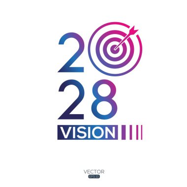 Yaratıcı (2028 vizyon) metin, Vektör illüstrasyonu.