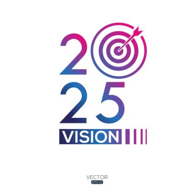 Yaratıcı (2025 vizyon) metin, Vektör illüstrasyonu.