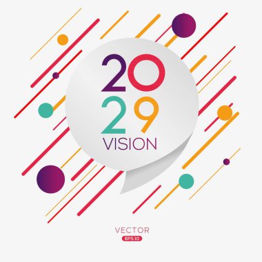 Yaratıcı (2029 vizyon) metin, Vektör illüstrasyonu.