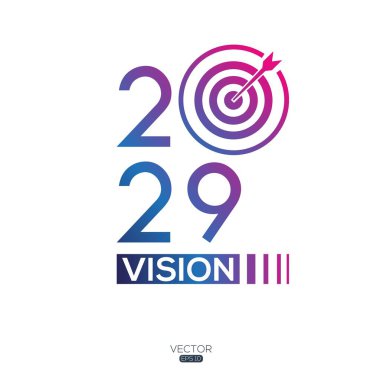 Yaratıcı (2029 vizyon) metin, Vektör illüstrasyonu.