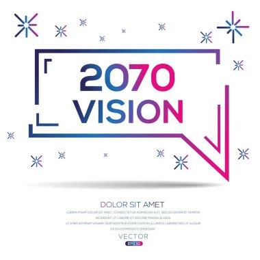 Yaratıcı (2070 vizyon) metin, Vektör illüstrasyonu.