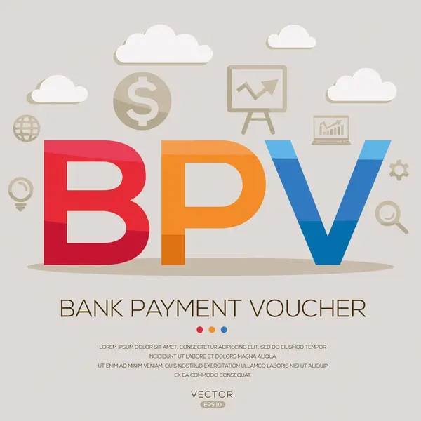 stock vector BPV _ Bank payment voucher, letters and icons, and vector illustration.