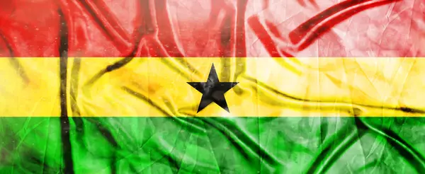 stock image Ghana flag, Realistic waving fabric flag, Flag Background texture, 3d illustration.