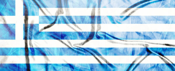 Greece flag, Realistic waving fabric flag, Flag Background texture, 3d illustration.
