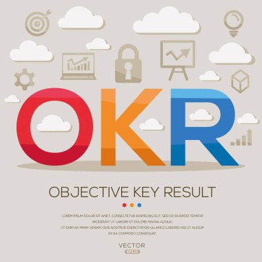 Objektif anahtar sonucu, harfler ve simgeler ve vektör illüstrasyonu.