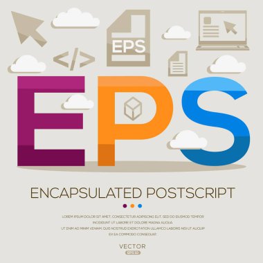 EPS _ Kapsülleştirilmiş PostScript, harfler ve simgeler, ve vektör illüstrasyonu.
