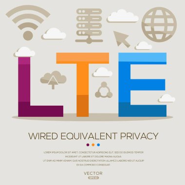 LTE _ Long Term Evolution, letters and icons, and vector illustration. clipart