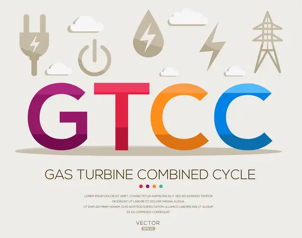 stock vector GTCC _ Gas Turbine Combined Cycle, letters and icons, and vector illustration.